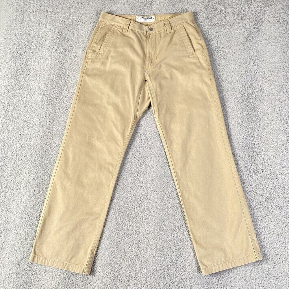 Mountain Khakis Teton Twill Pants Mens 32x31 Beige Relaxed Fit Outdoor Tag 33x32
